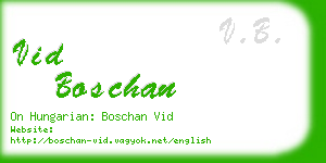 vid boschan business card